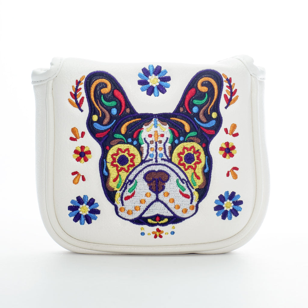 French Bulldog Sugar Skull Scotty Cameron Mallet Putter Head cover | 19thHoleCustomShop