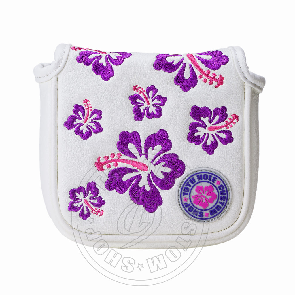 Purple Hawaii Hibiscus TaylorMade Spider Mallet Putter Headcover | 19th Hole Custom Shop
