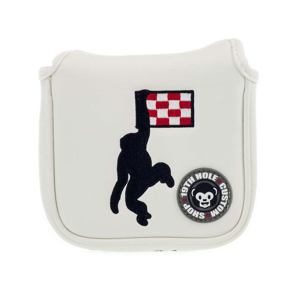 White Dancing Monkey TaylorMade Spider Mallet Putter Head cover | 19th Hole Custom Shop