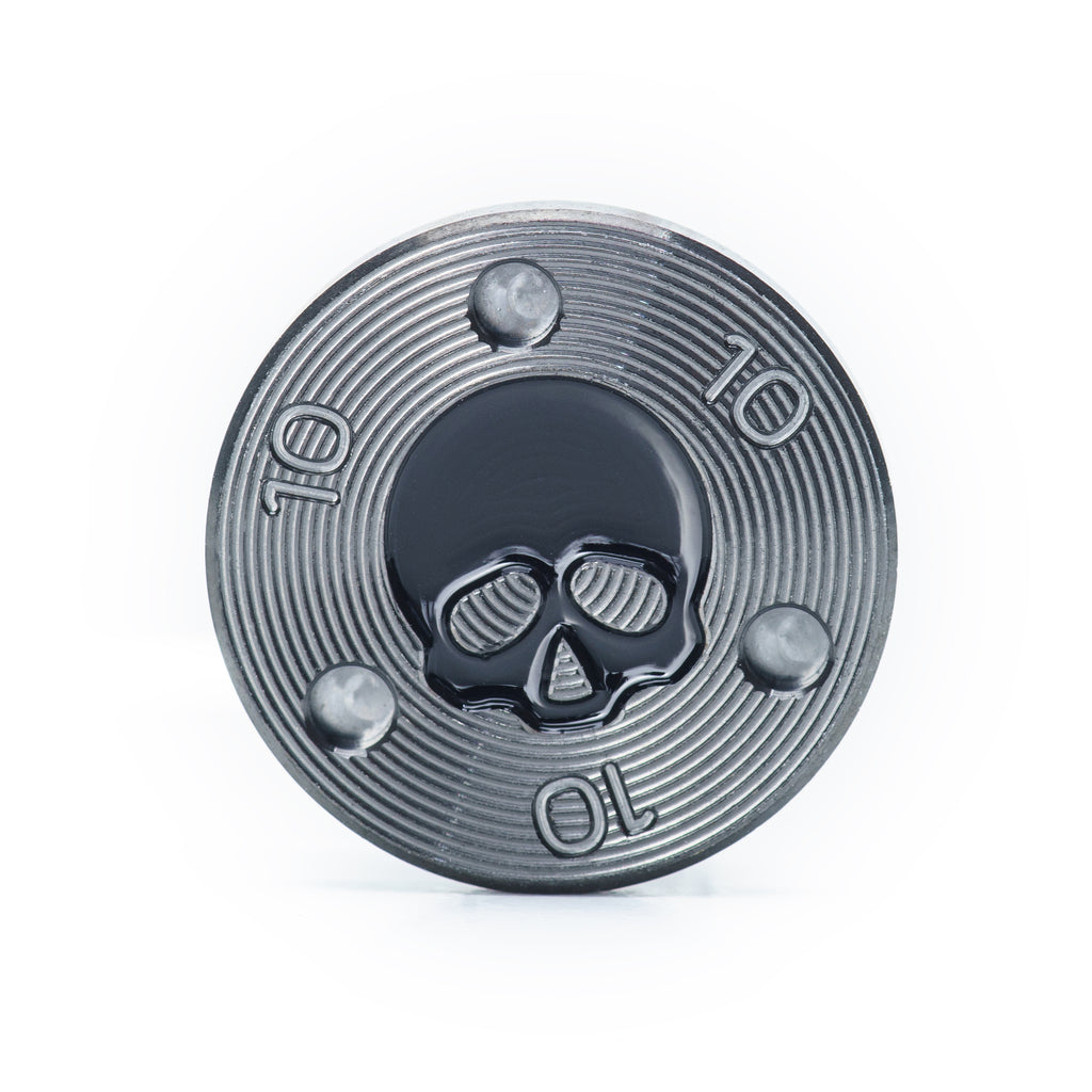 2 of Black Skull TaylorMade TP Putter weights | 19th Hole Custom Shop