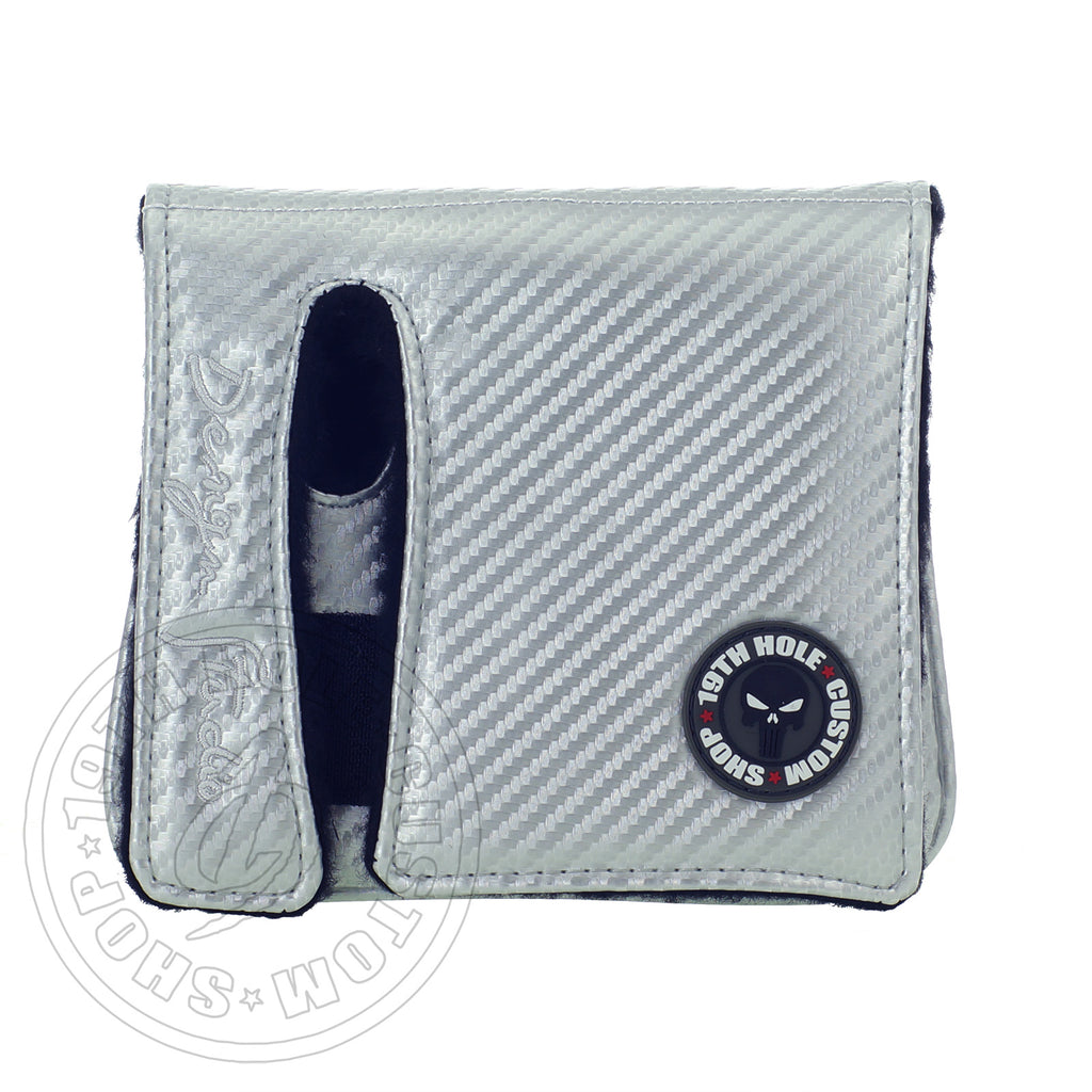 Silver Punisher Skull PXG Mallet Putter Head cover | 19th Hole Custom Shop