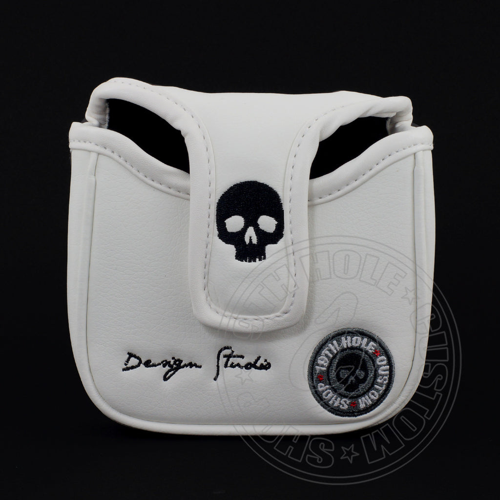 White Skull & Roses TaylorMade Mallet Putter Head cover | 19th Hole Custom Shop