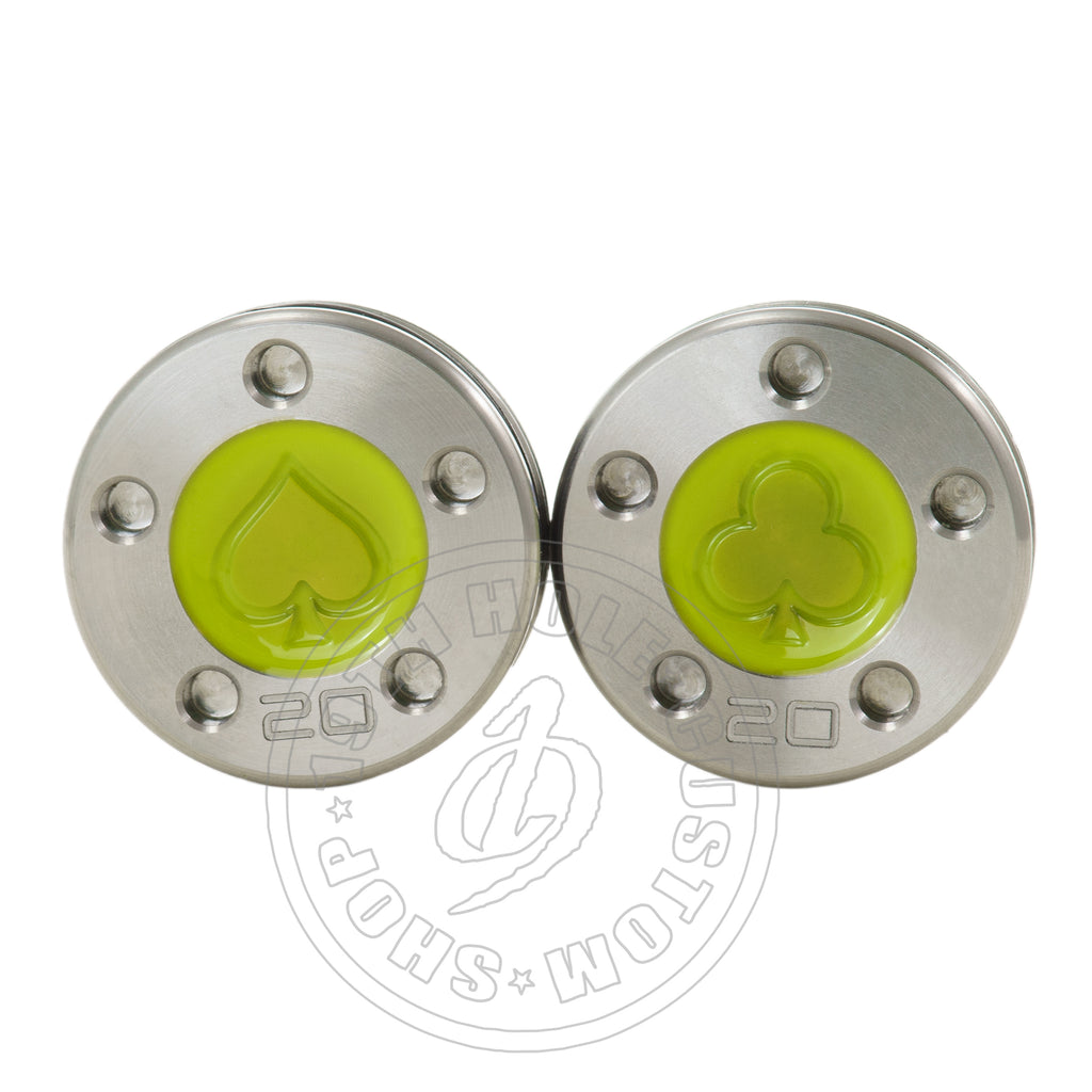 Yellow Play Card Spades Clubs Scotty Cameron Putter Weights | 19th Hole Custom Shop