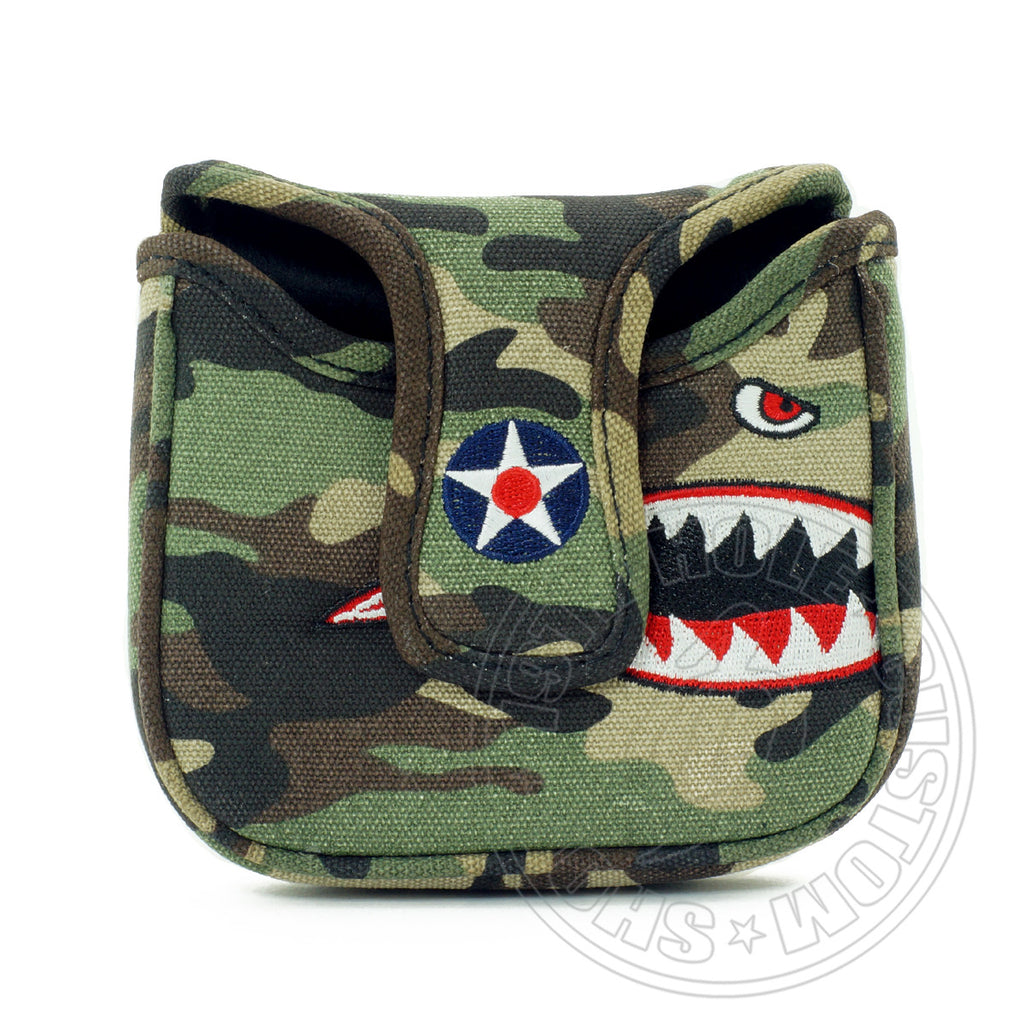 Camouflage Canvas Fighter Plane Odyssey Mallet Putter Head cover | 19th Hole Custom Shop