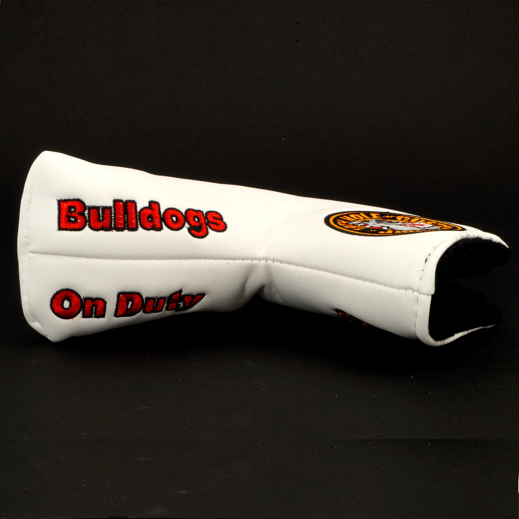 White Bulldog Blade Putter head Cover | 19th Hole Custom Shop