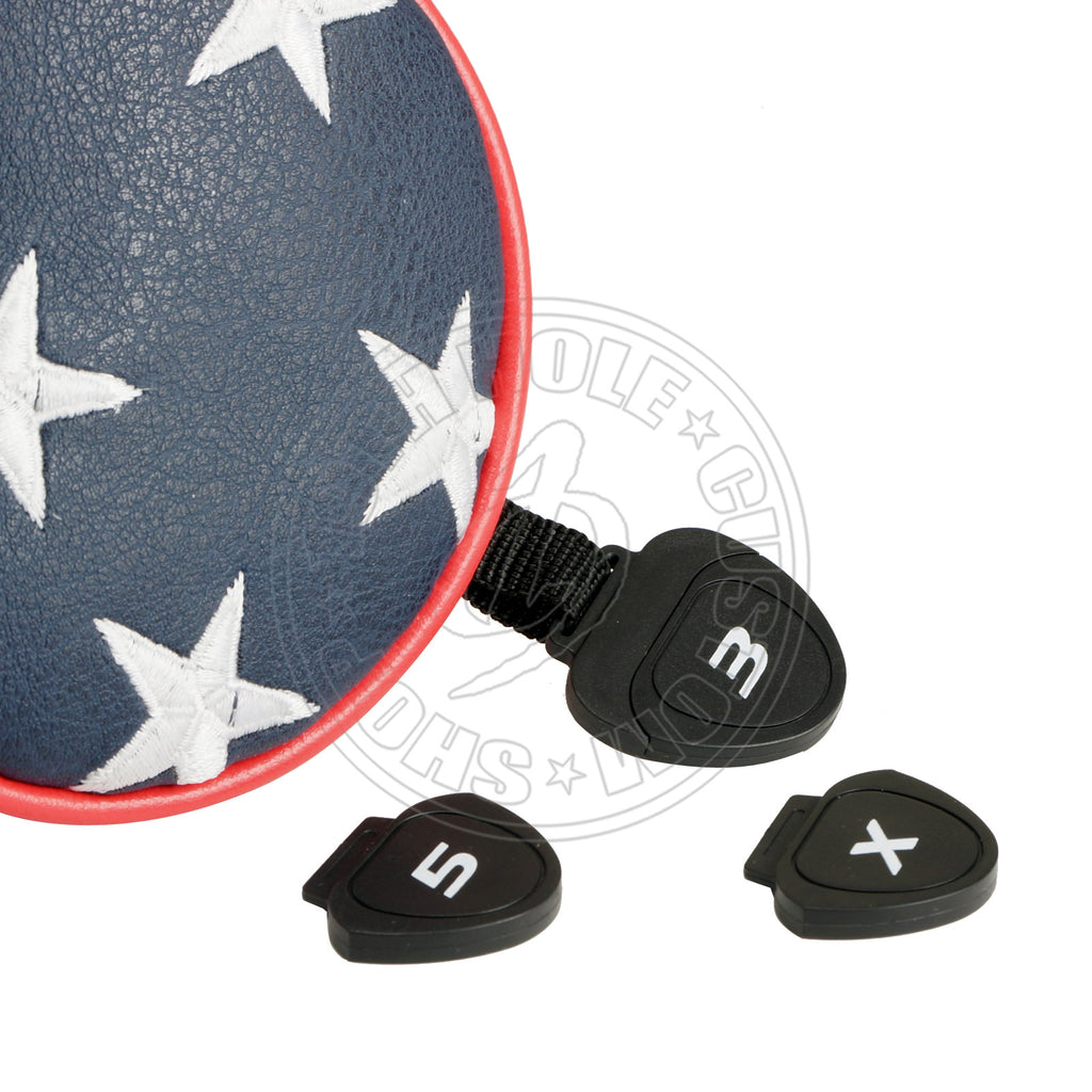 US Flag Stars and Stripes Fairway Metal Woods Head Cover, Blue/Red/White