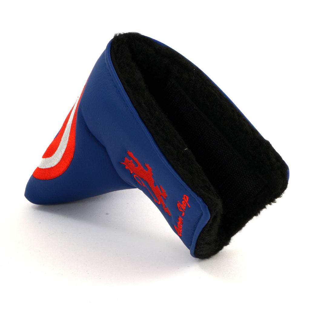Blue Captain America Cobra Blade & Mid Mallet Putter Head Cover | 19th Hole Custom Shop