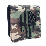 US Flag Punisher Skull High-MOI Mallet Putter Magnetic Headcover, RH, Camouflage Canvas