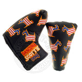Black US Flag Dancing Scottie Dog Blade Mid Mallet Putter | 19th Hole Custom Shop