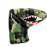 Camouflage Canvas Fighter Plane Odyssey Blade & Mid Mallet Putter Head Cover  | 19th Hole Custom Shop
