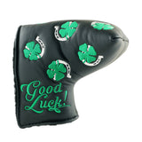 Black Clover & Horseshoe Odyssey Blade & Mid Mallet Putter Head Cover | 19th Hole Custom Shop