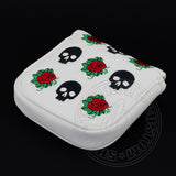 White Skull & Roses Scotty Cameron Mallet Putter Head cover  | 19th Hole Custom Shop