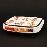 White US Flag Scottie Dog TaylorMade Mallet Putter Head cover | 19th Hole Custom Shop