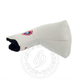 White Captain America Magnetic Blade and Mid Mallet Putter Head Cover | 19th Hole Custom Shop