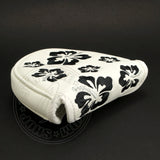 White Hibiscus Scotty Cameron Mallet Putter Head Cover | 19th Hole Custom Shop